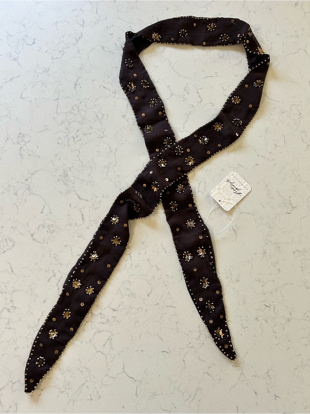 NWT Free People Tilly Skinny Embellished Scarf